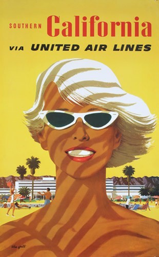 New York United Airlines Vintage Travel Tourism Poster Print